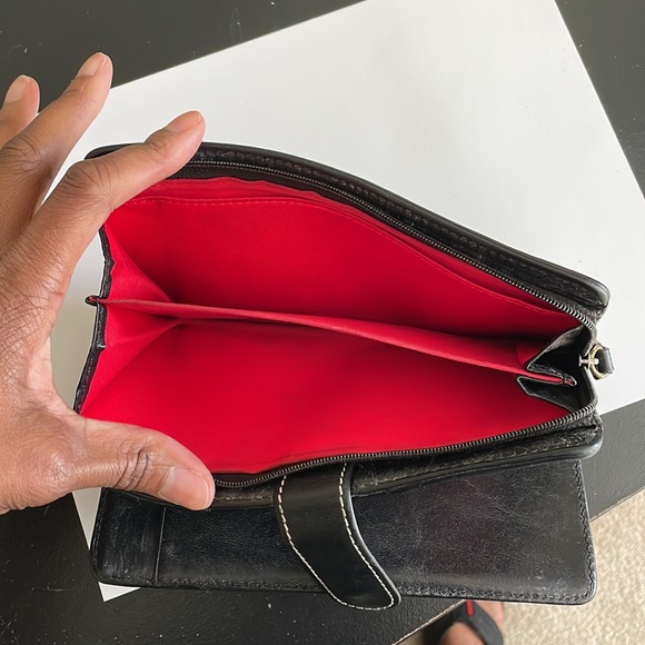 Dooney and Bourke Black and Tan Signature Canvas/Leather Wallet - Picture 3 of 5